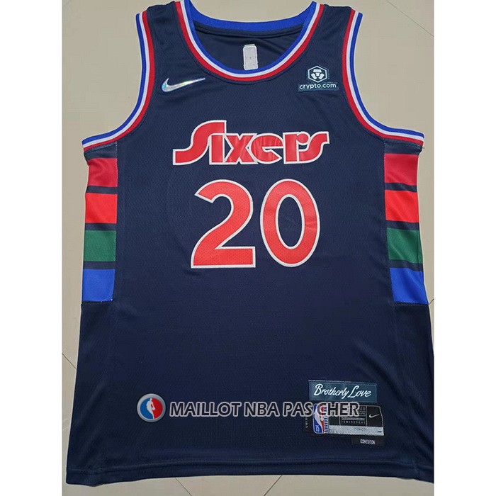 Maillot Philadelphia 76ers Georges Niang NO 20 Ville 2021-22 Bleu